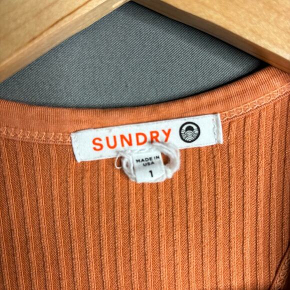 Sundry Ribbed Midi Tank Dress Terracotta Size S - Picture 3 of 3